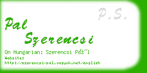 pal szerencsi business card